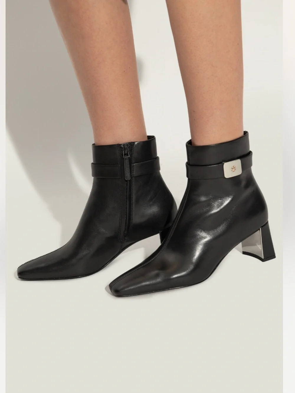 Tory Burch Georgia Ankle Boot 55mm in black Women's with Logo Plaque size 6 $500
